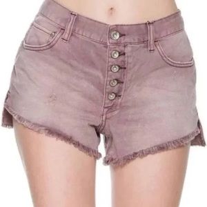 Free People Jeans Romeo Runway Denim Shorts Exposed Button Fly